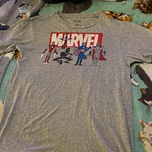 Marvel Gray Superhero Short Sleeve Tee